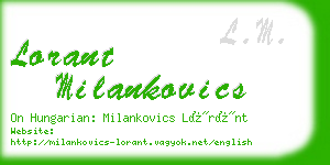 lorant milankovics business card